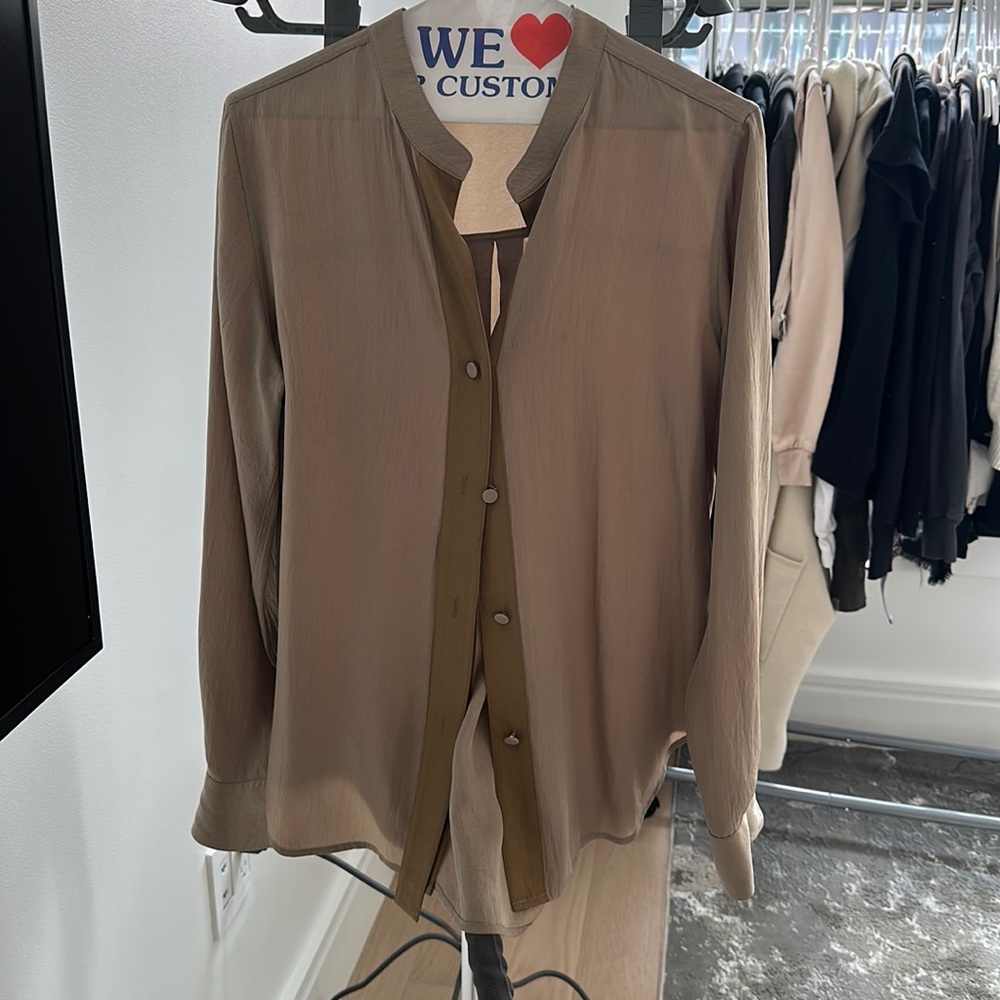 Rag and bone green button down
